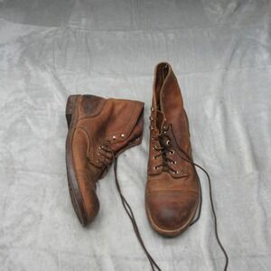 Red Wing Shoes Mens Boots 9.5D Brown Iron Ranger 6" Leather Rugged USA VTG